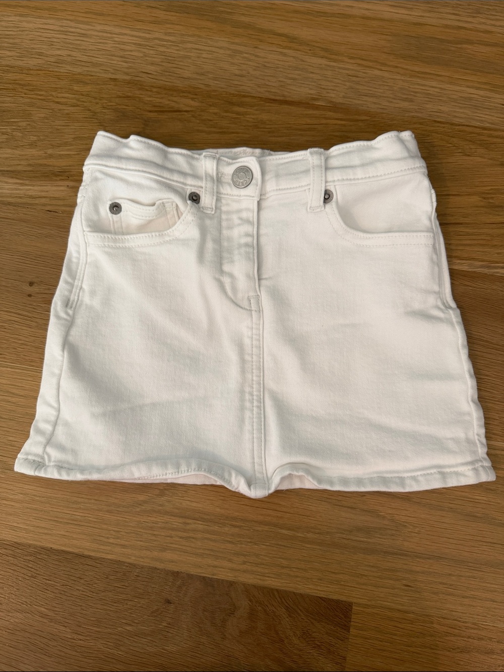 Crewcuts White Denim Skirt with Pocket Detail